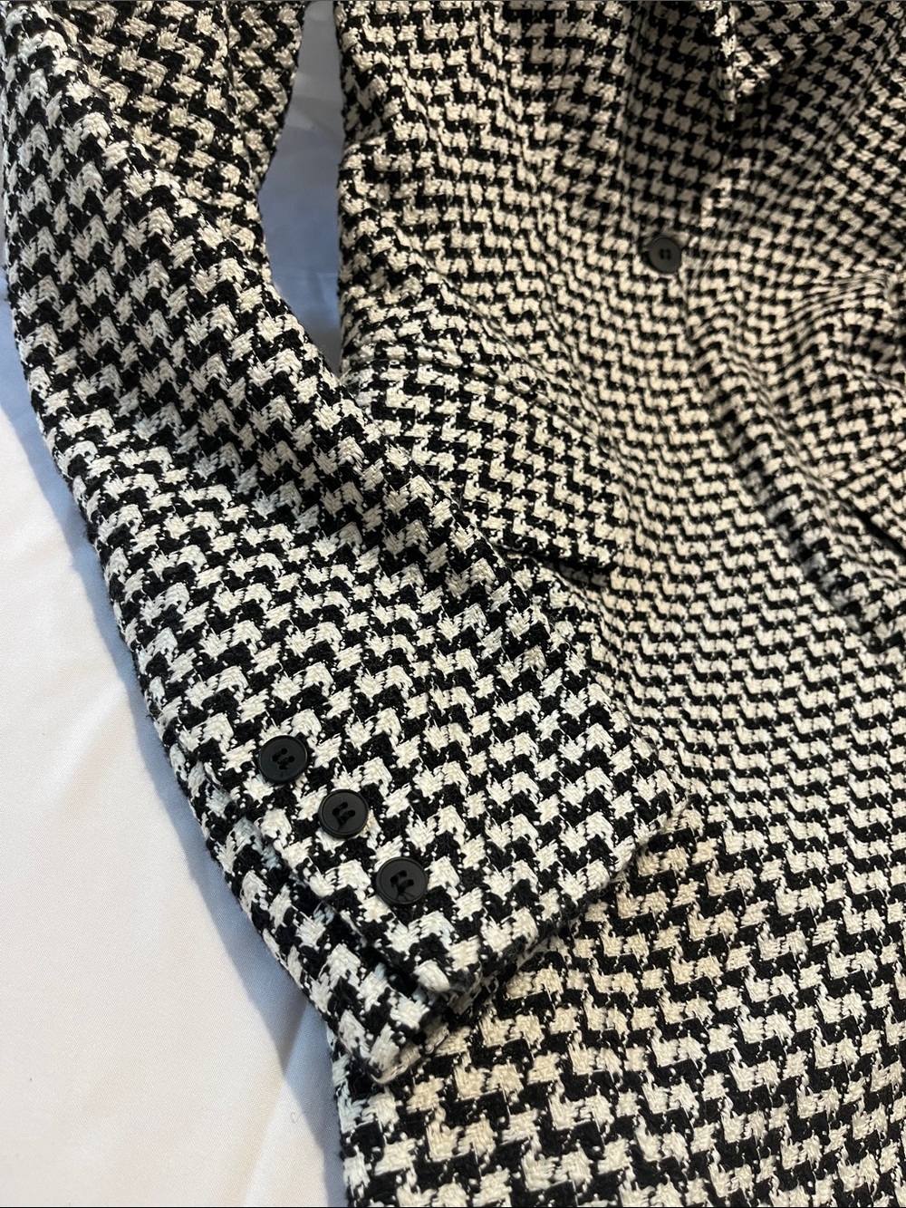 Zara Houndstooth Black & White Tailored Women's Dress - Picture 5 of 6